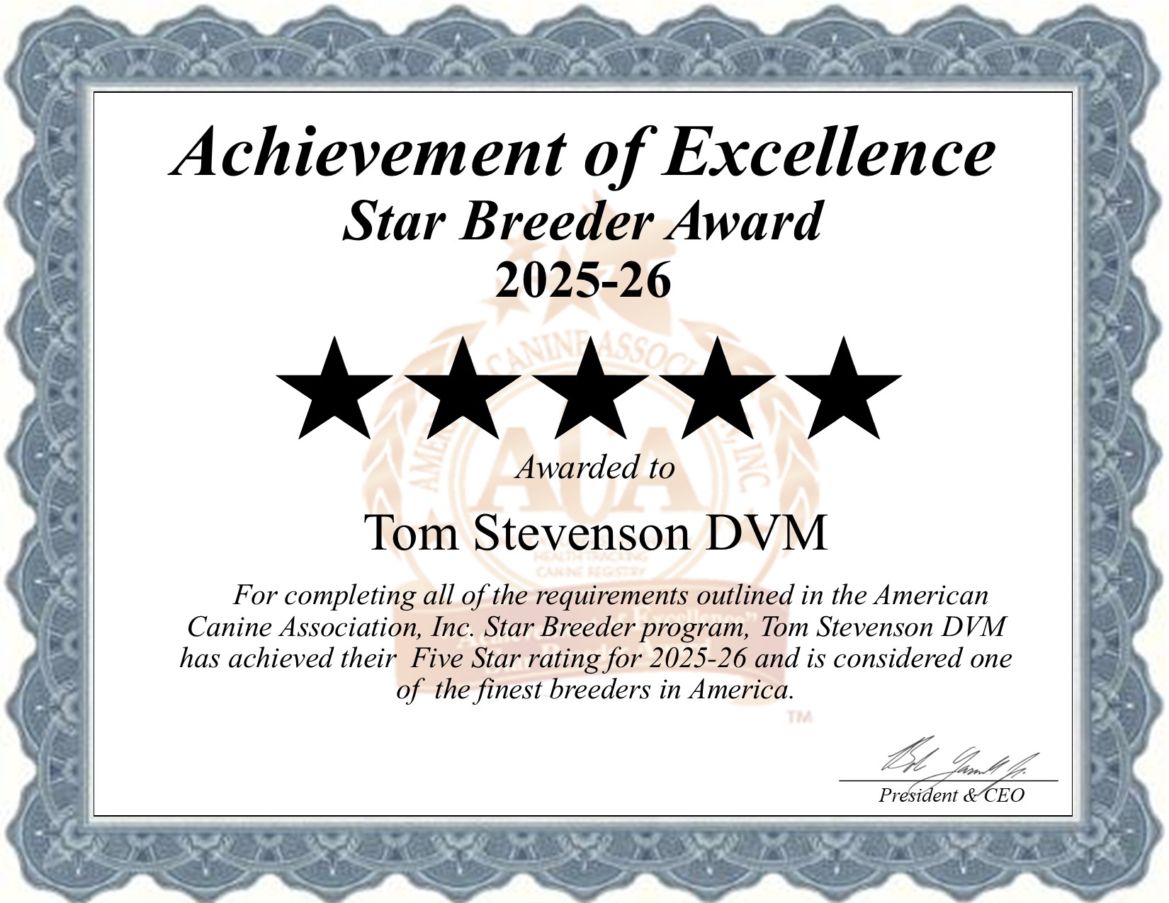 Tom, Stevenson, DVM, dog, breeder, star, certificate, Tom-Stevenson, DVM, Moscow, ID, Idaho, puppy, dog, kennels, mill, puppymill, usda, 5-star, aca, ica, registered, italian, greyhound